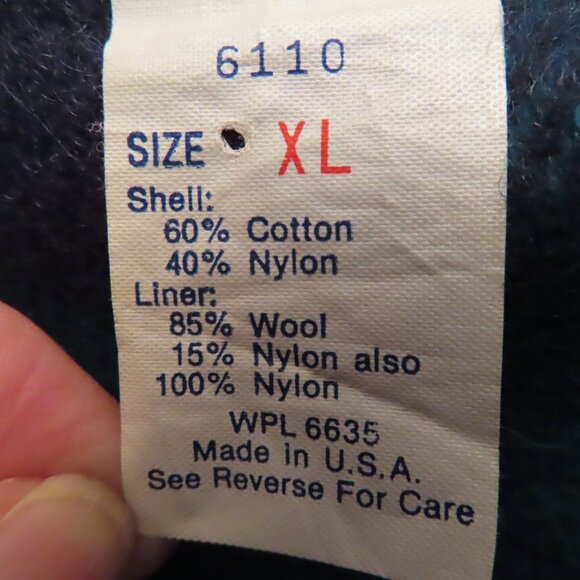 Vintage Woolrich Womens Plaid Wool Lined Barn Parka Jacket Blue Ski Chore XL USA - Picture 4 of 16